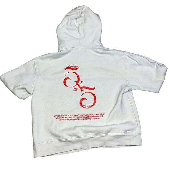 Unfinished Apparel Focusing My Energy Hoodie Size Large White Heavy Pullover - Picture 3 of 11